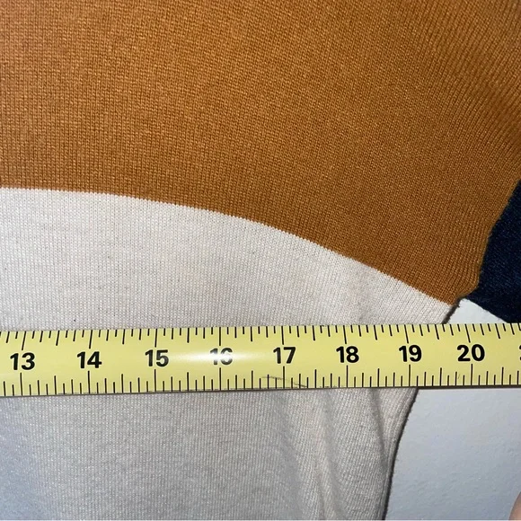Madewell Ashbury Mockneck Sweater colorblock - Brown, Cream, and Navy - Picture 8 of 10
